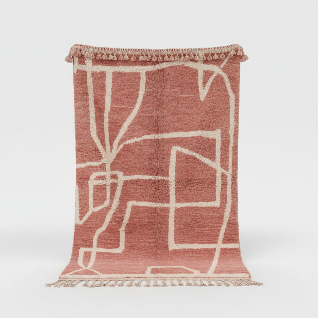 Tapis Beni Mrirt Rose poudré