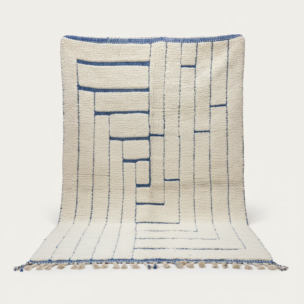 Tapis berbère Labyrinthe Indigo