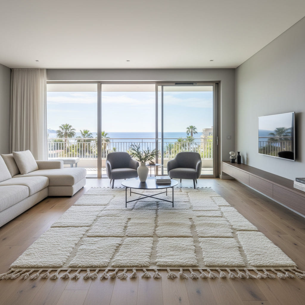 Tapis berbère Épure Albâtre