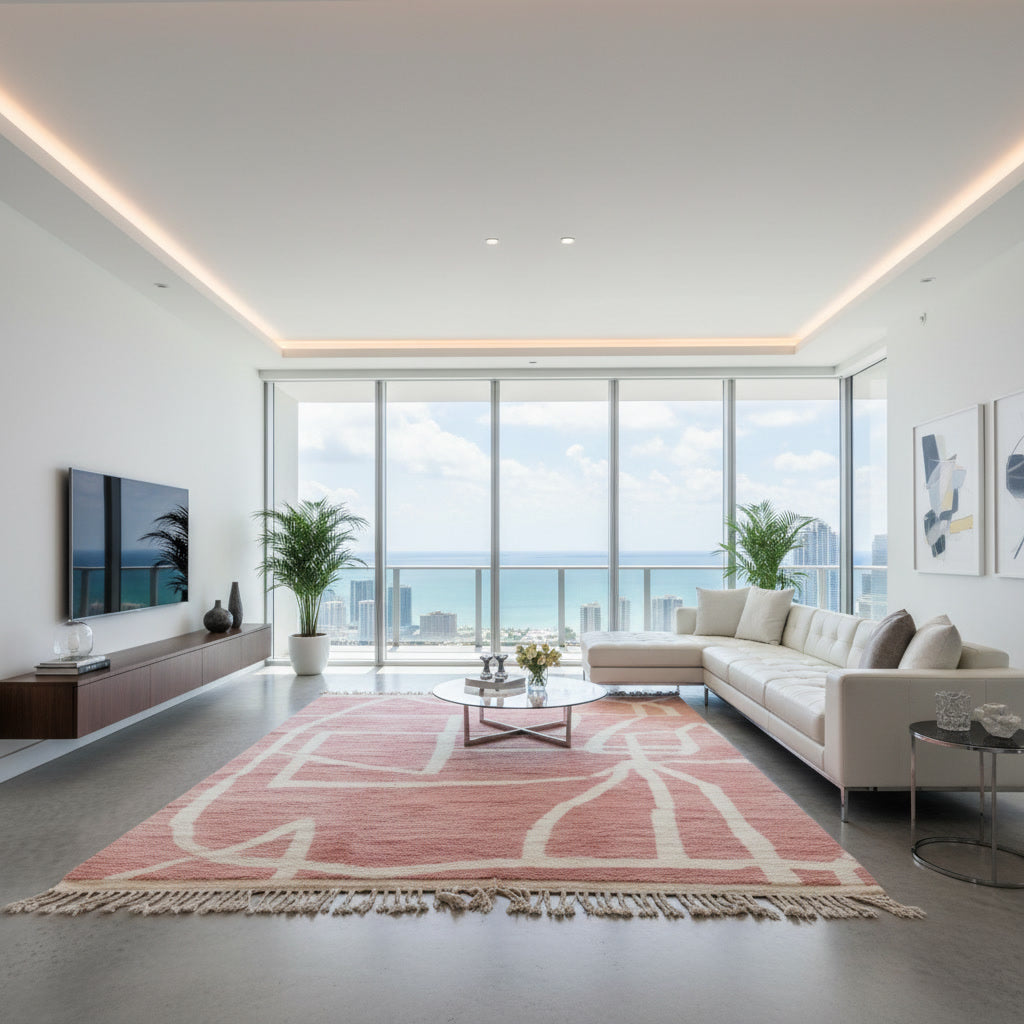 Tapis Beni Mrirt Rose poudré